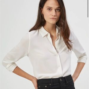 Equipment silk button up top size XS in white